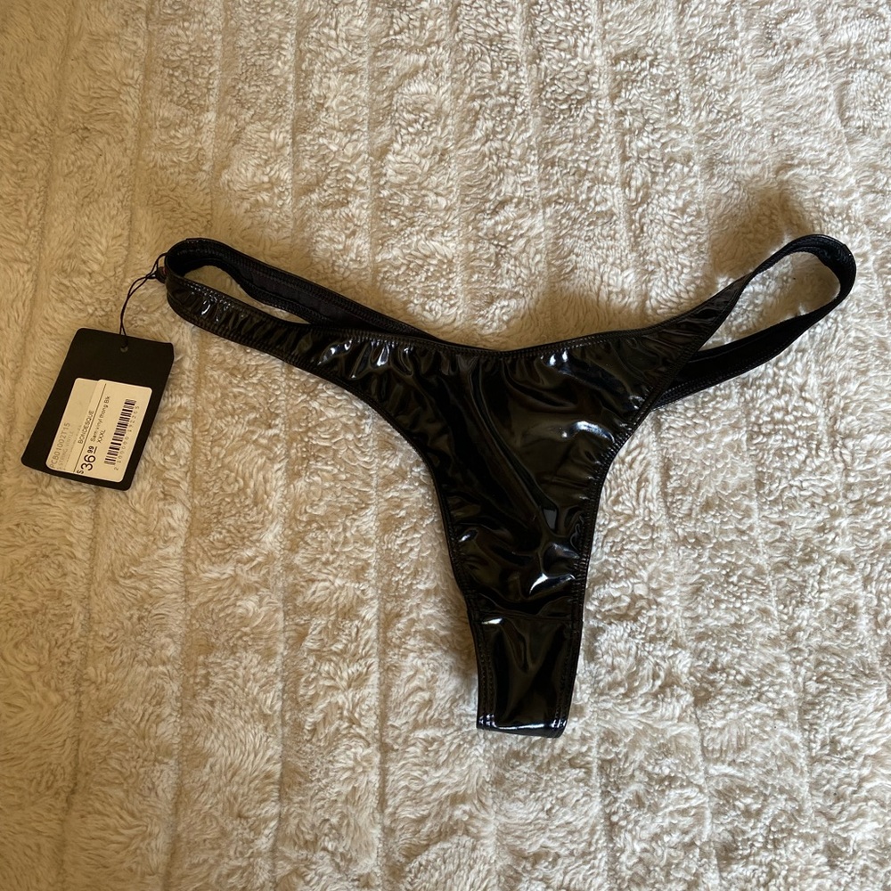 Black Shiny Thong